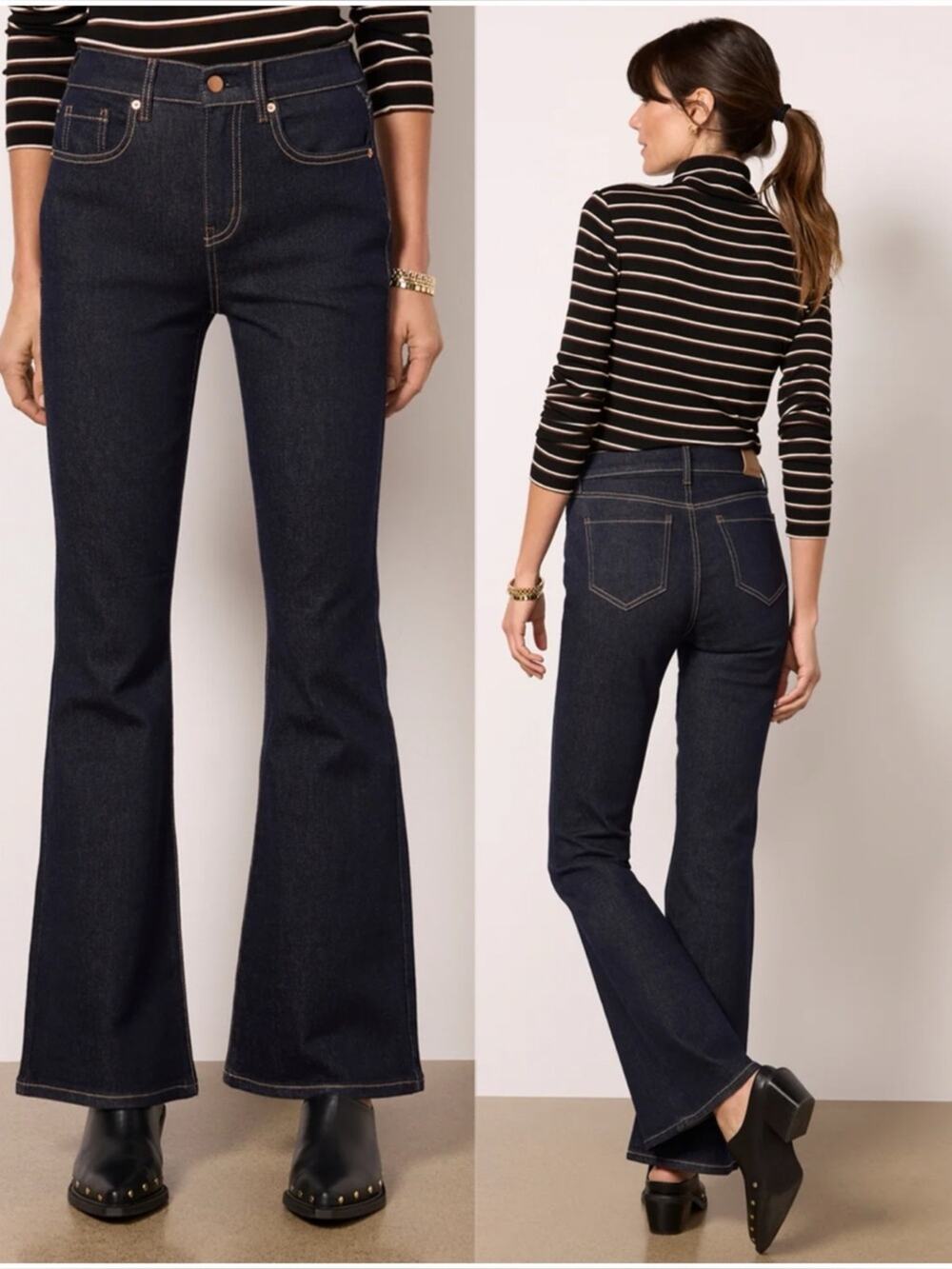EVEREVE High Rise Ever Flare in Stay Blue Wash